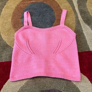 English Factory Pink Crop Sweater Tank Top Shirt Women’s Size Small